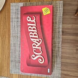 2001 Scrabble Game - Board, 4 Tile Holders, Instructions, Box ☆NO TILES☆